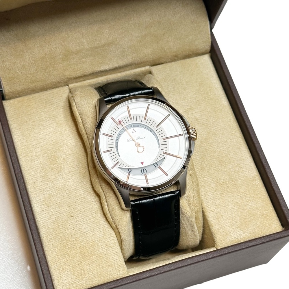 NWT Lucien Piccard Black Leather Men's Watch